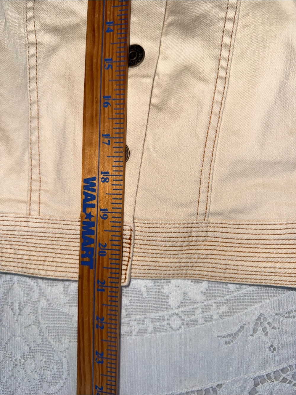 Ulla Johnson Cream Cosette Denim Jacket Puff Sleeve Contrast Stitch Size S - Picture 9 of 15